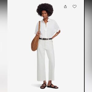 Madewell pure white Low-Slung Baggy Jeans crop, sz 30